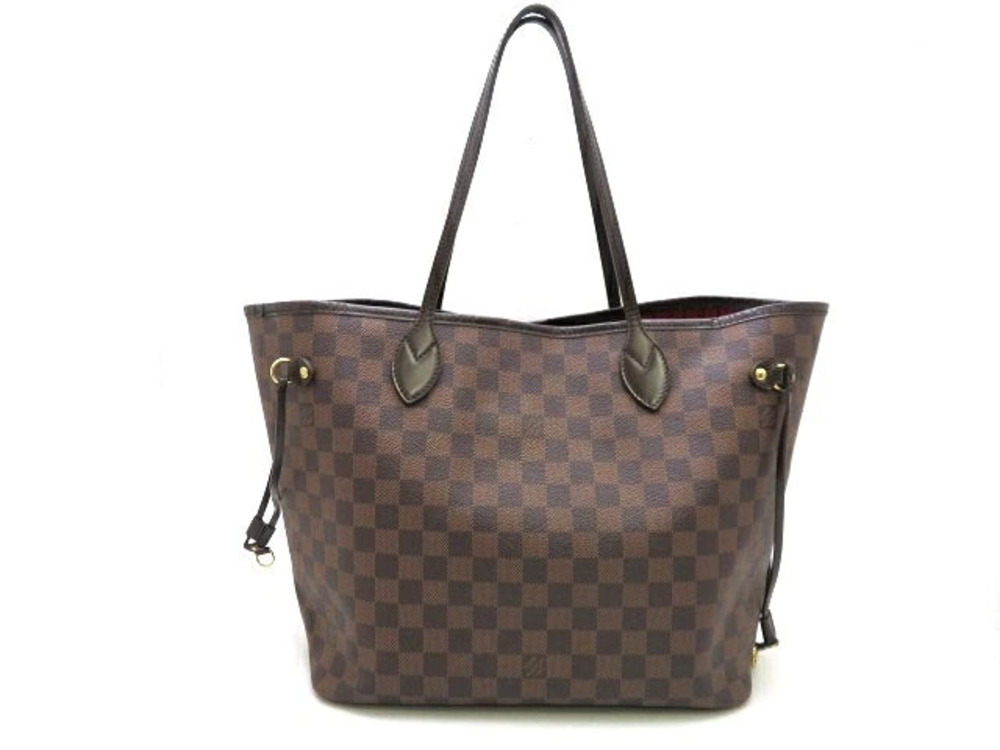 LOUIS VUITTON Neverfull Tote Bag Damier Cerise Red